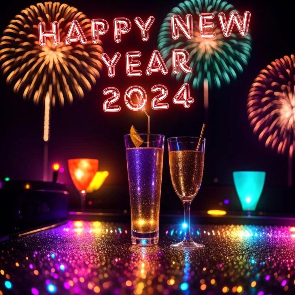 happy new year 2024 4k wallpaper